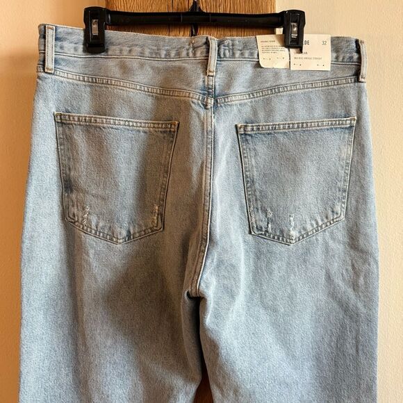 NWT AGOLDE Lana Midrise Vintage Straight Jeans - Light Wash 32 Button Fly - Picture 6 of 7